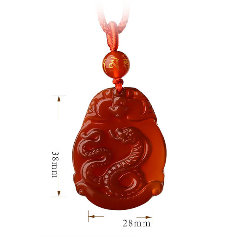 Nimara Ritual Chinese Zodiac Red Agate Calm Necklace Pendant