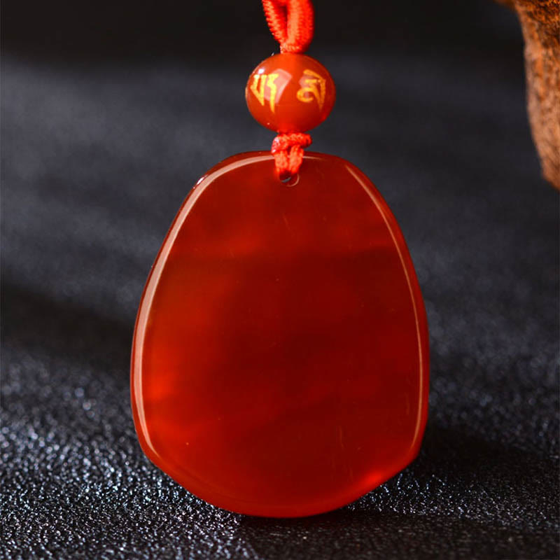 Nimara Ritual Chinese Zodiac Red Agate Calm Necklace Pendant