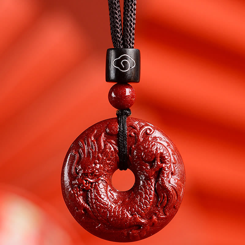 Nimara Ritual Chinese Zodiac Cinnabar Peace Buckle Calm Necklace Pendant