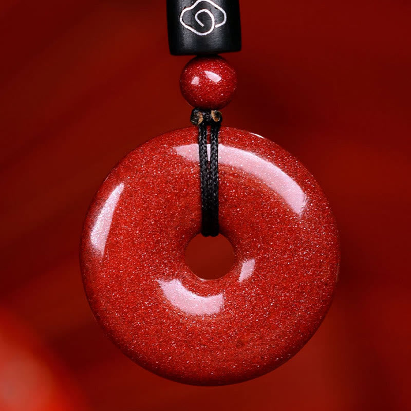 Nimara Ritual Chinese Zodiac Cinnabar Peace Buckle Calm Necklace Pendant