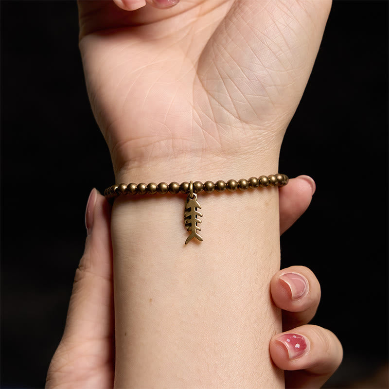 Nimara Ritual Brass Copper Fish Bone Healing Bracelet