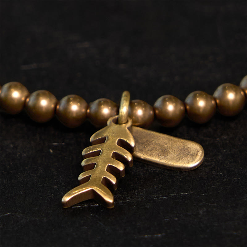Nimara Ritual Brass Copper Fish Bone Healing Bracelet