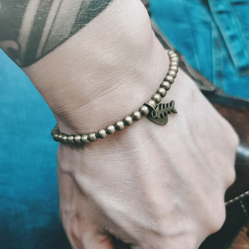 Nimara Ritual Brass Copper Fish Bone Healing Bracelet
