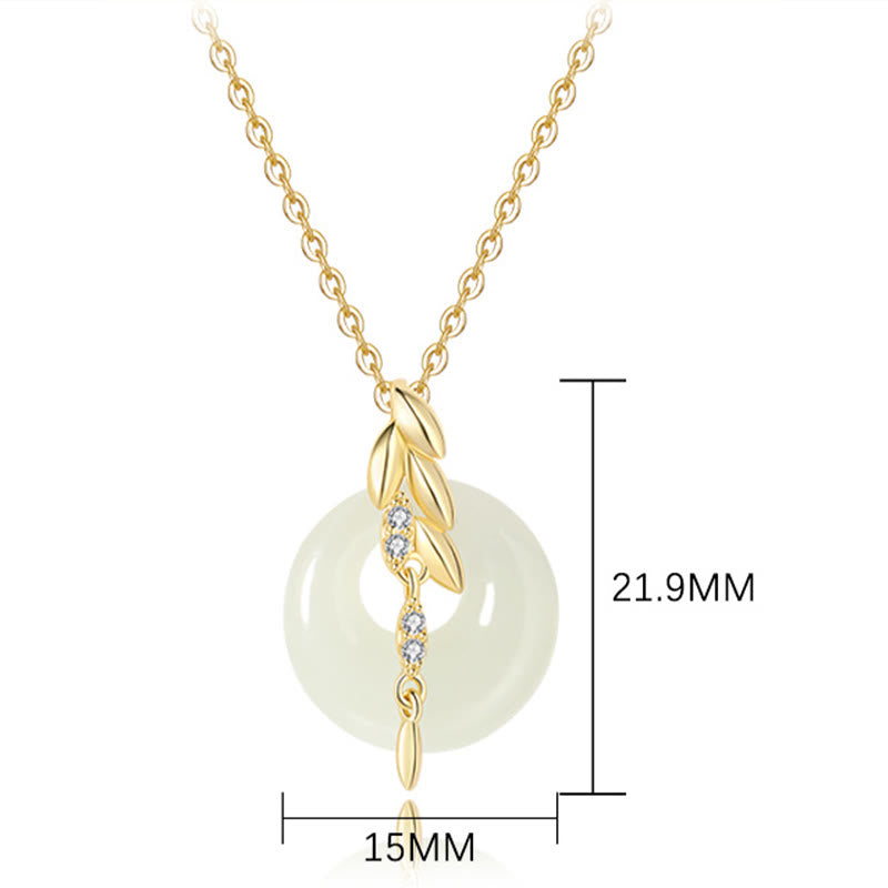 Nimara Ritual Hetian Jade 925 Sterling Silver Wheat Luck Necklace Pendant