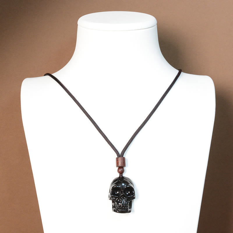 Nimara Ritual Black Obsidian String Skeleton Fulfilment Necklace Pendant