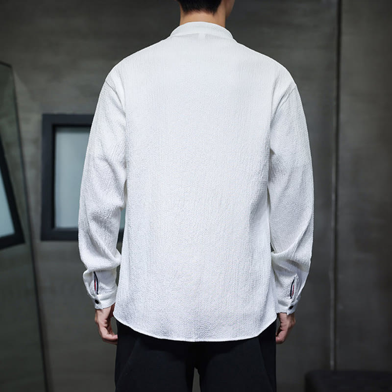 Nimara Ritual Fall Solid Color Men's Button Long Sleeve Shirt Clothing