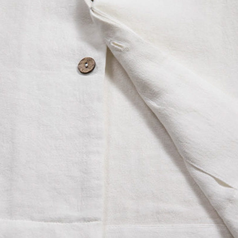 Nimara Ritual V-Neck Men's Linen Long Sleeve Shirt Zen Clothing