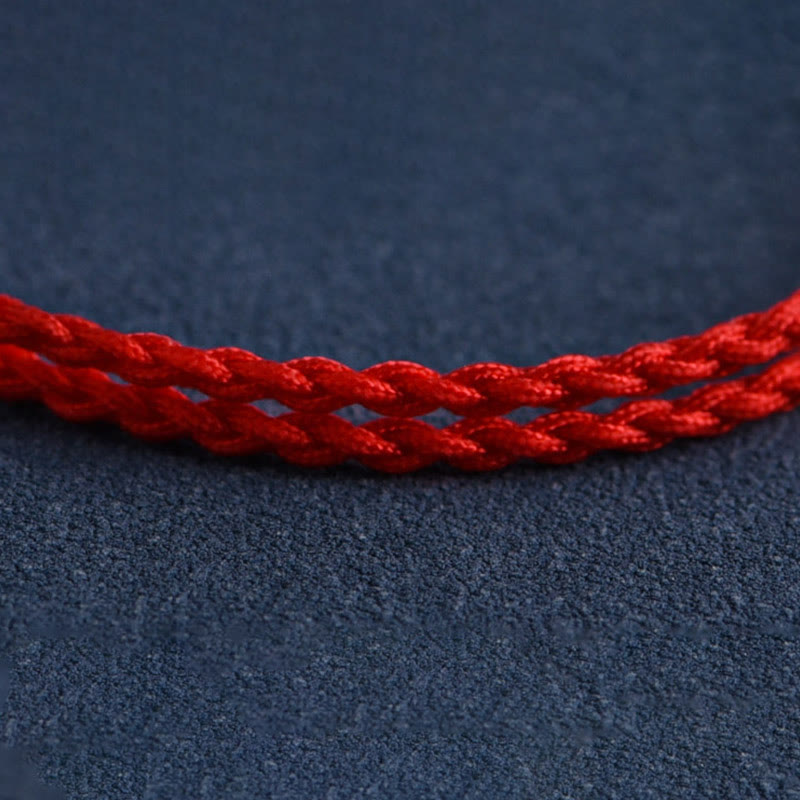 Nimara Ritual Natural Peach Wood Bead Ward Off Evil Spirits Braided Bracelet