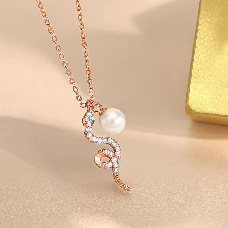 Nimara Ritual 925 Sterling Silver Pearl Year Of The Snake Blessing Sincerity Necklace Pendant