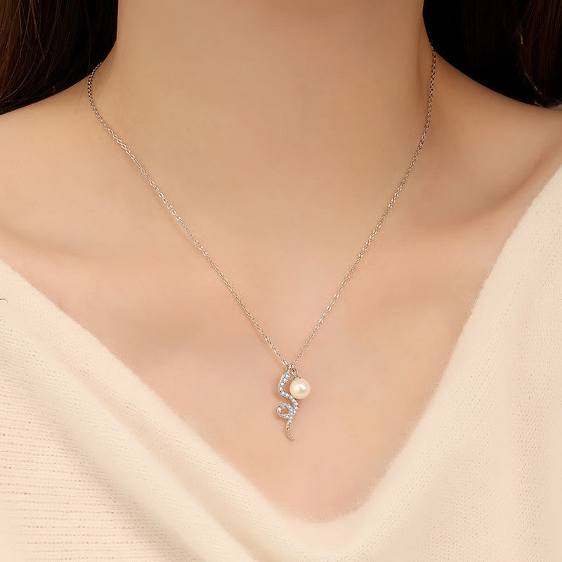 Nimara Ritual 925 Sterling Silver Pearl Year Of The Snake Blessing Sincerity Necklace Pendant