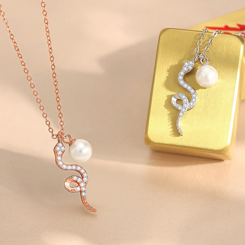 Nimara Ritual 925 Sterling Silver Pearl Year Of The Snake Blessing Sincerity Necklace Pendant