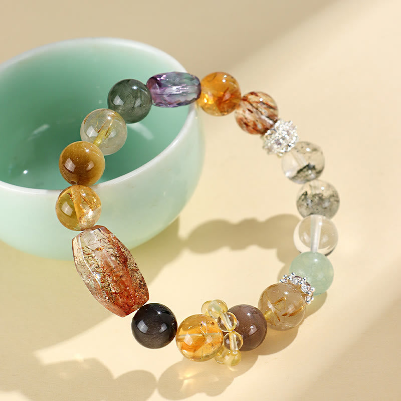 Nimara Ritual Super Seven Crystal Topaz Obsidian Tiger Eye Positivity Bracelet