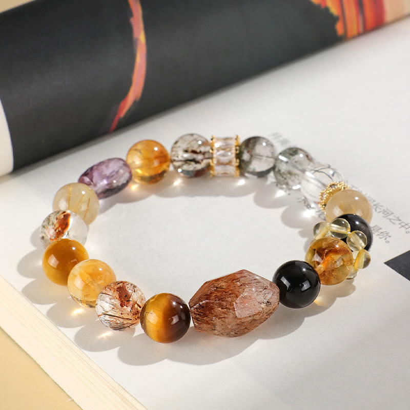 Nimara Ritual Super Seven Crystal Topaz Obsidian Tiger Eye Positivity Bracelet