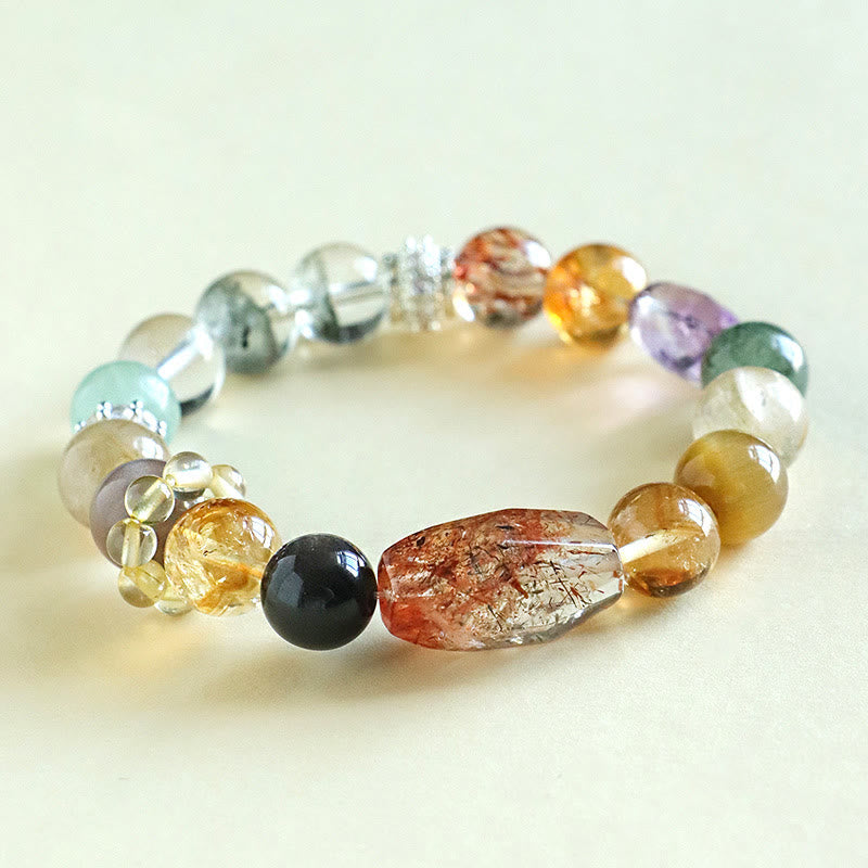 Nimara Ritual Super Seven Crystal Topaz Obsidian Tiger Eye Positivity Bracelet
