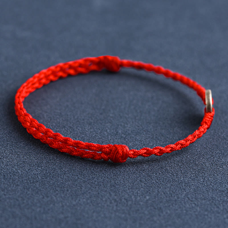 Nimara Ritual 925 Sterling Silver Five Emperor Coins Red String Protection Luck Braided Bracelet Anklet