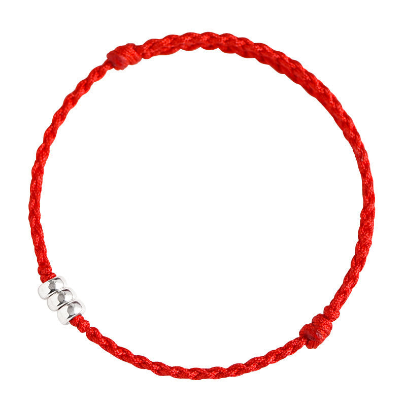Nimara Ritual 925 Sterling Silver Beads Protection Luck Braided Bracelet Anklet
