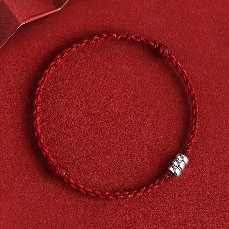 Nimara Ritual 925 Sterling Silver Beads Protection Luck Braided Bracelet Anklet