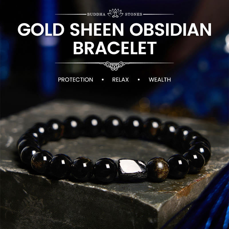 Nimara Ritual "All the best for Luck and Confidence" Obsidian Bracelet Includes Gift Message Card