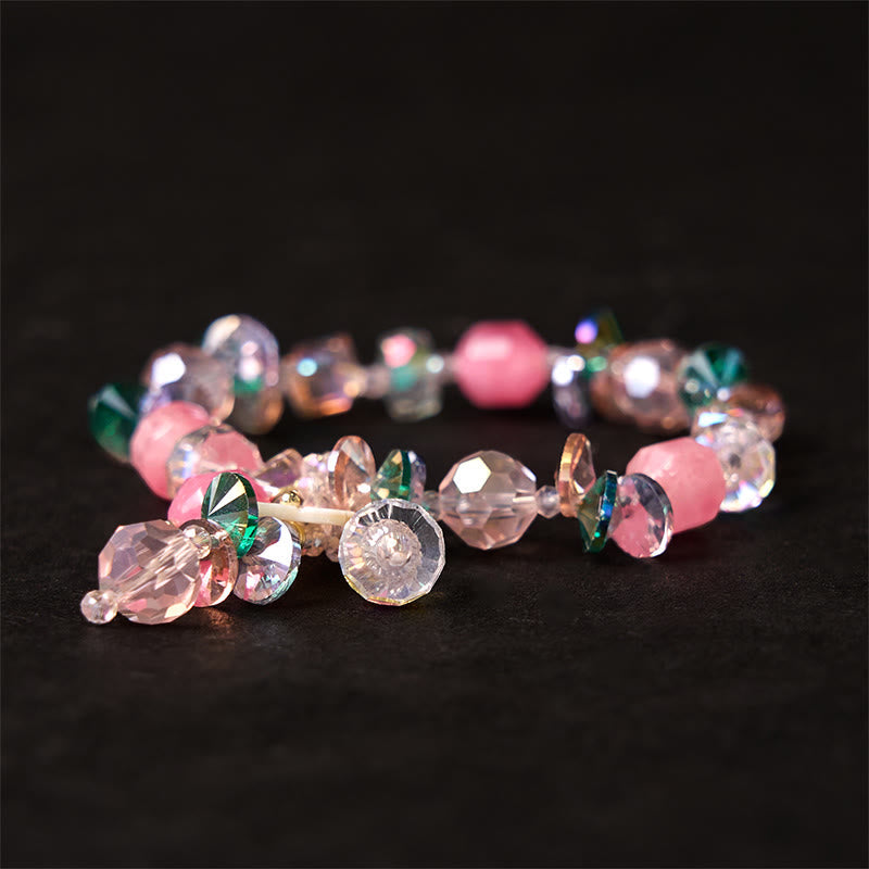 Nimara Ritual Pink Crystal Green Crystal White Crystal Flower Warmth Bracelet