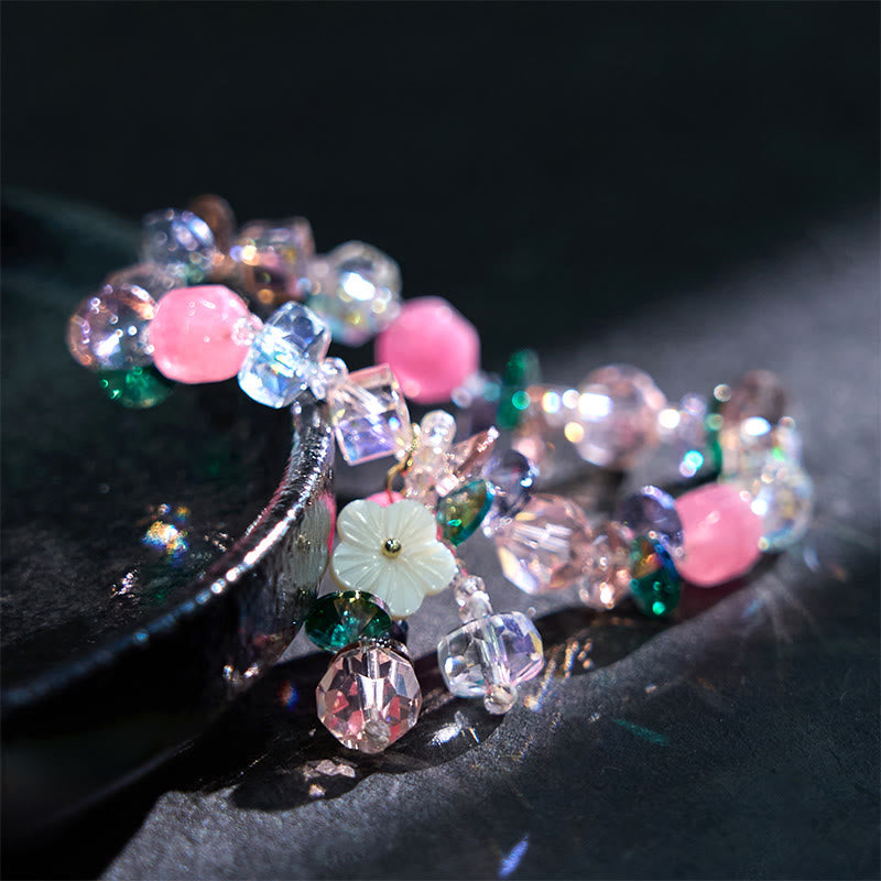 Nimara Ritual Pink Crystal Green Crystal White Crystal Flower Warmth Bracelet
