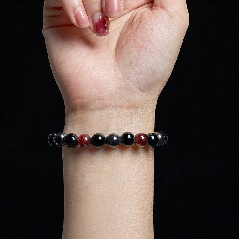 Nimara Ritual Natural Tiger's Eye Obsidian Hematite Positive Powerful Bracelet