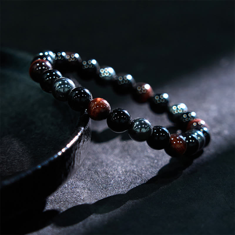 Nimara Ritual Natural Tiger's Eye Obsidian Hematite Positive Powerful Bracelet