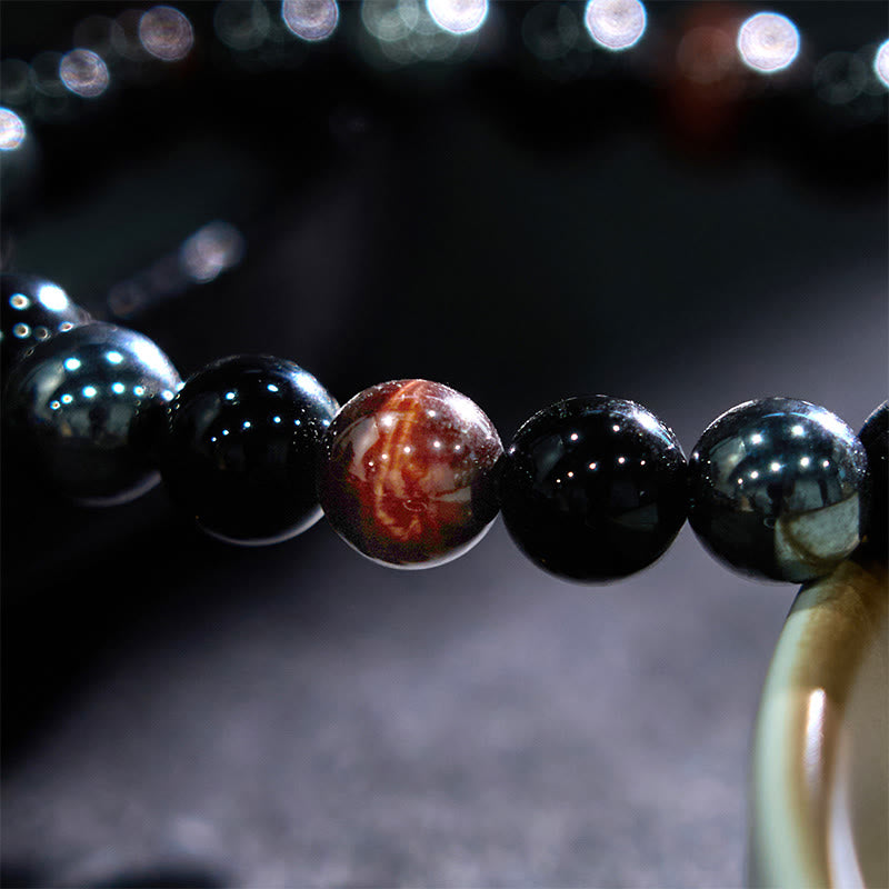 Nimara Ritual Natural Tiger's Eye Obsidian Hematite Positive Powerful Bracelet