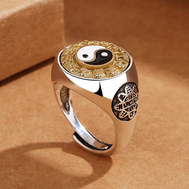 Nimara Ritual Yin Yang Chinese Zodiac Copper Wealth Adjustable Ring