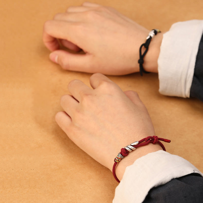 Nimara Ritual Red String 925 Sterling Silver Year of the Snake Coin Ring Snake Luck Bracelet