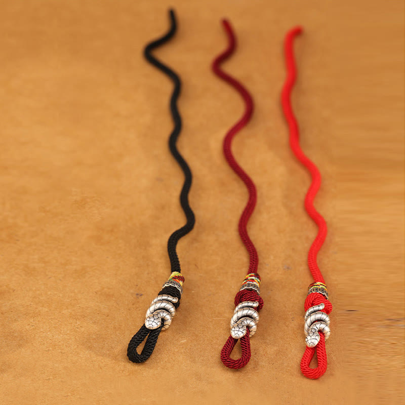 Nimara Ritual Red String 925 Sterling Silver Year of the Snake Coin Ring Snake Luck Bracelet