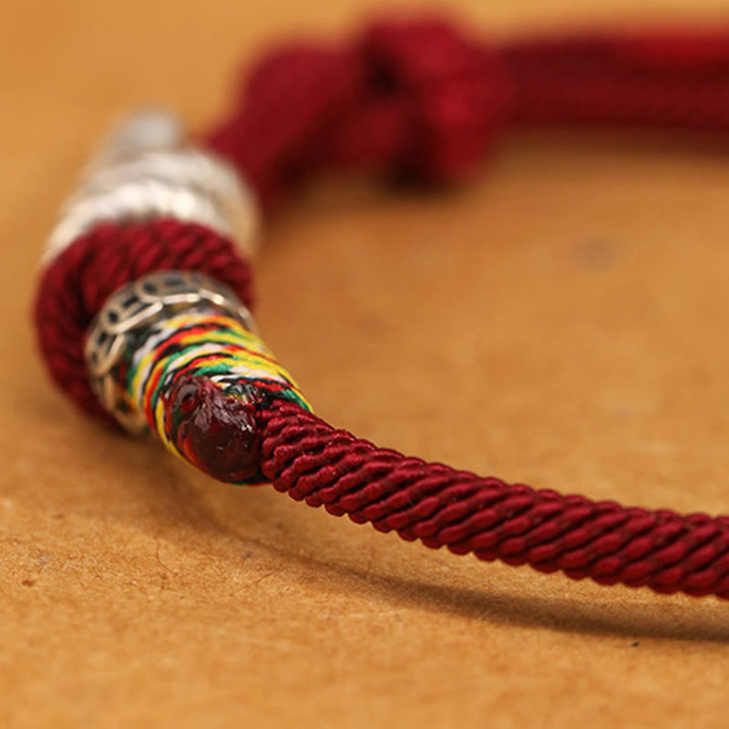 Nimara Ritual Red String 925 Sterling Silver Year of the Snake Coin Ring Snake Luck Bracelet