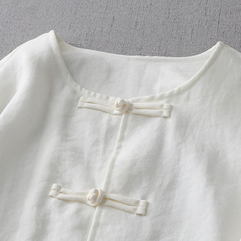 Nimara Ritual Solid Color Button Long Sleeve Women's Shirt