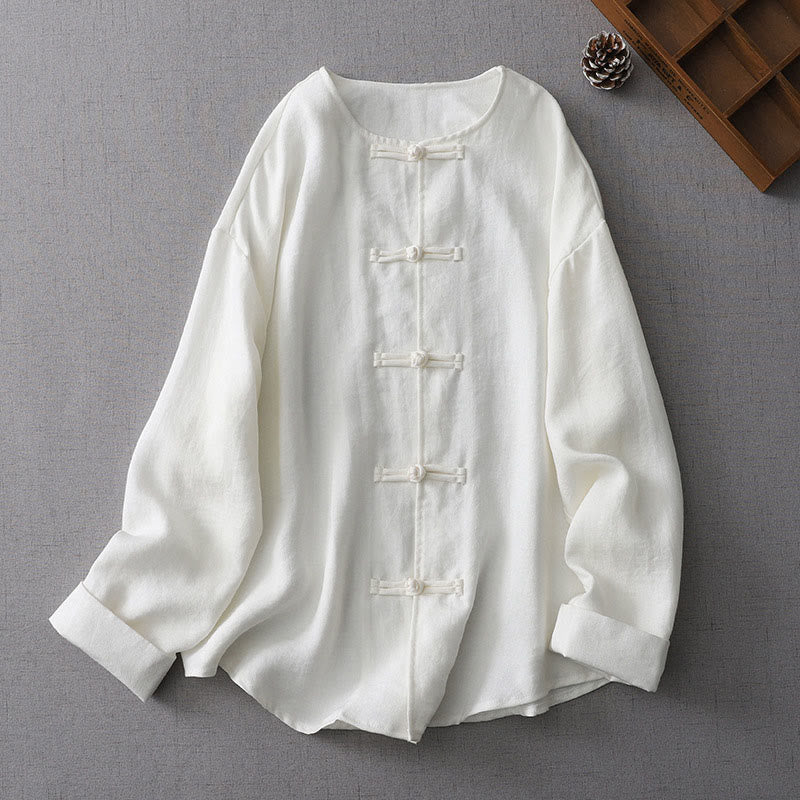 Nimara Ritual Solid Color Button Long Sleeve Women's Shirt