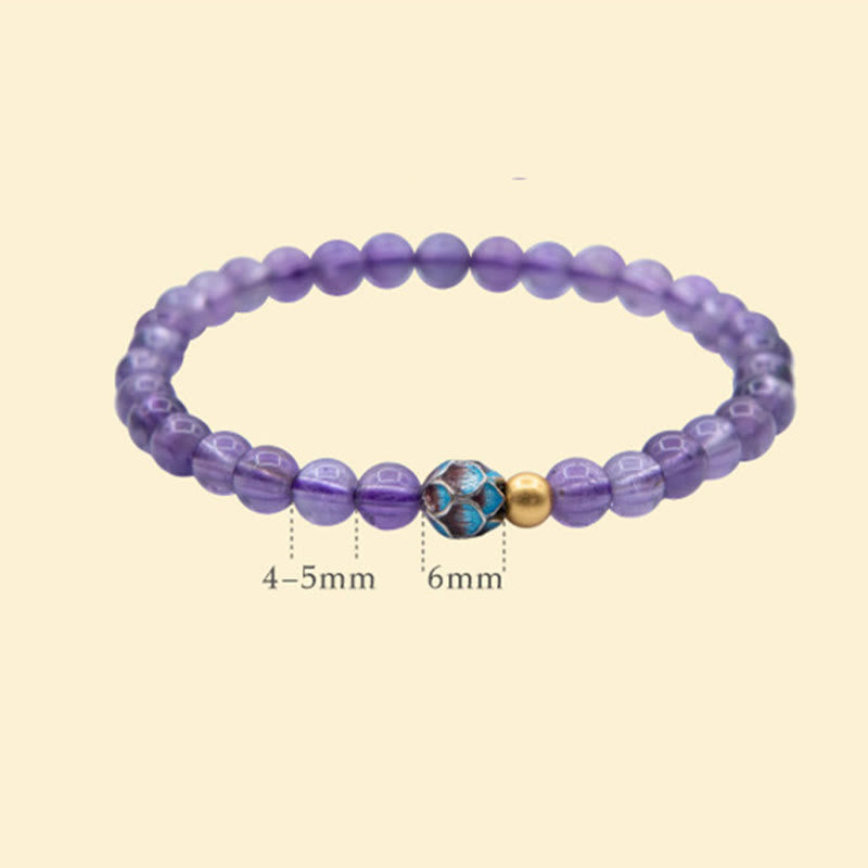 Nimara Ritual Natural Amethyst Lotus Spiritual Awareness Bracelet