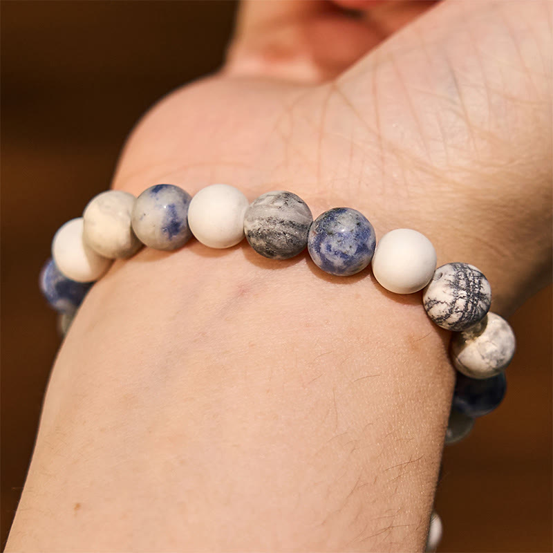 Nimara Ritual White Turquoise Picasso Jasper Blue Spot Jasper Relaxation Bracelet