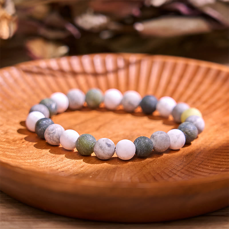 Nimara Ritual White Turquoise Picasso Jasper Green Calcite Blessing Bracelet