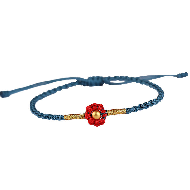 Nimara Ritual 999 Gold Mini Bead Handmade Flower Design Luck Protection Rope Bracelet