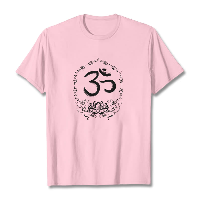 Nimara Ritual OM Lotus Sketch Cotton Tee T-shirt