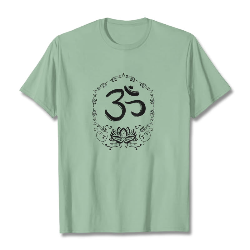 Nimara Ritual OM Lotus Sketch Cotton Tee T-shirt