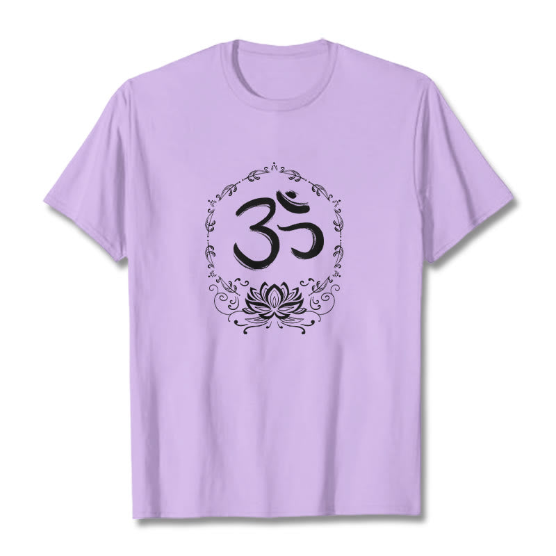 Nimara Ritual OM Lotus Sketch Cotton Tee T-shirt