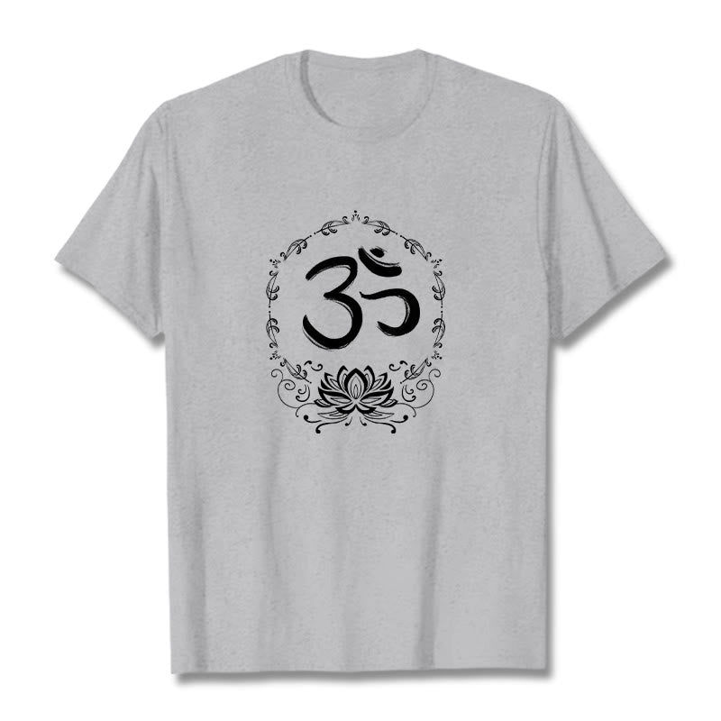 Nimara Ritual OM Lotus Sketch Cotton Tee T-shirt