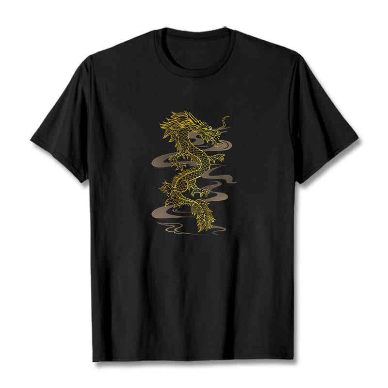 Nimara Ritual Golden Dragon Cotton Tee T-shirt