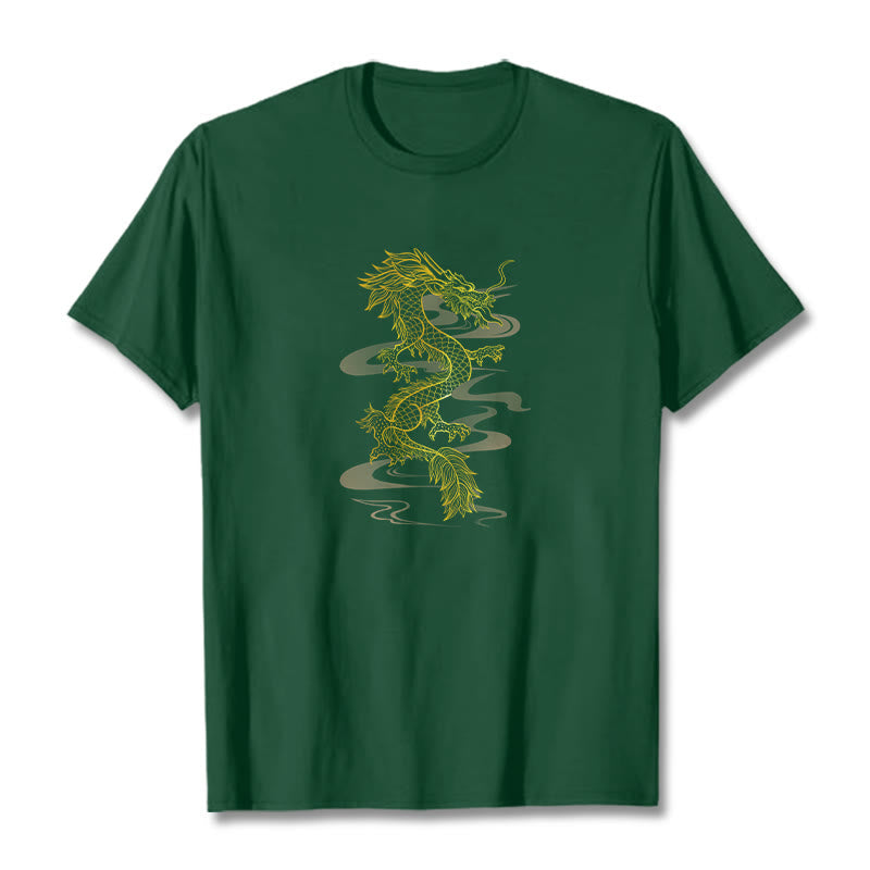 Nimara Ritual Golden Dragon Cotton Tee T-shirt