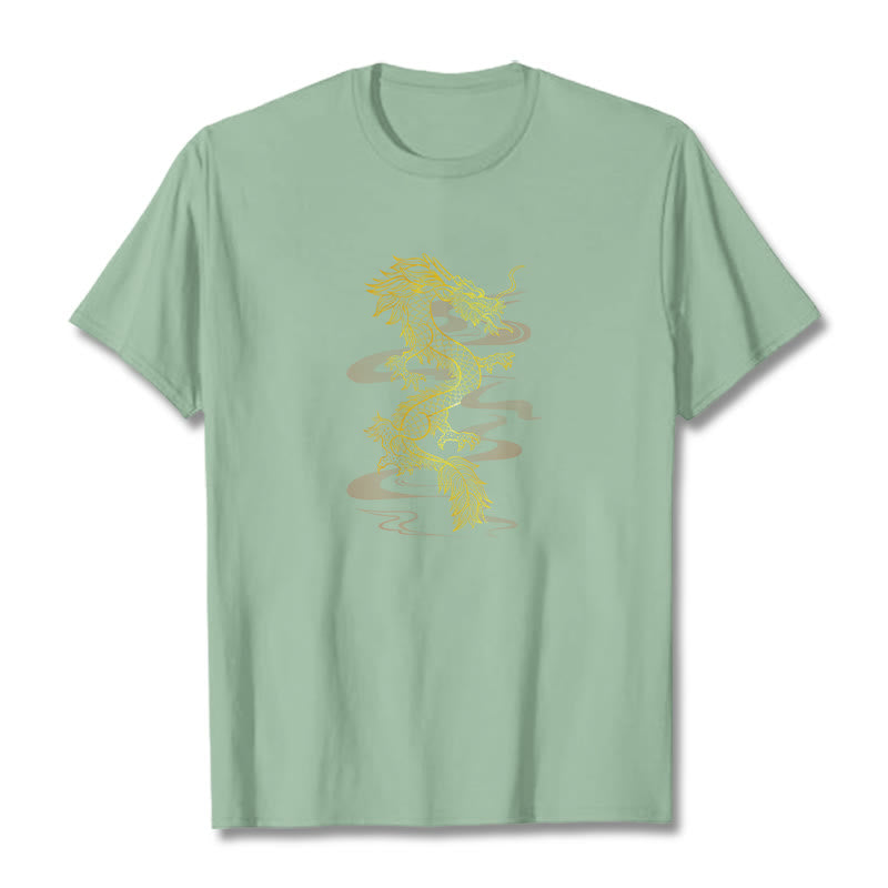 Nimara Ritual Golden Dragon Cotton Tee T-shirt