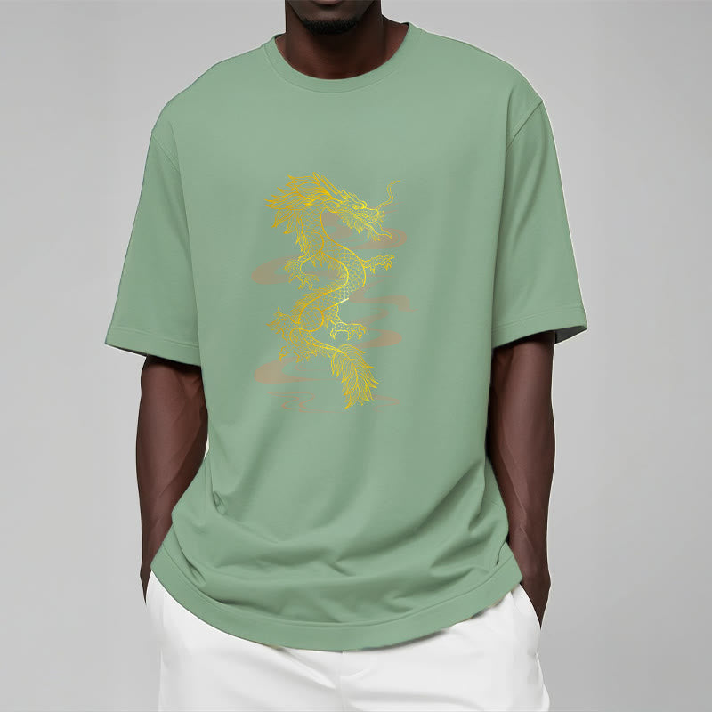 Nimara Ritual Golden Dragon Cotton Tee T-shirt