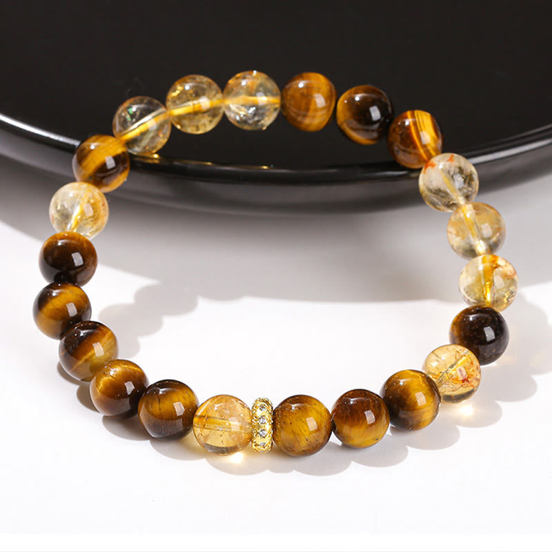 Nimara Ritual Natural Tiger Eye Citrine Beads Strength Bracelet