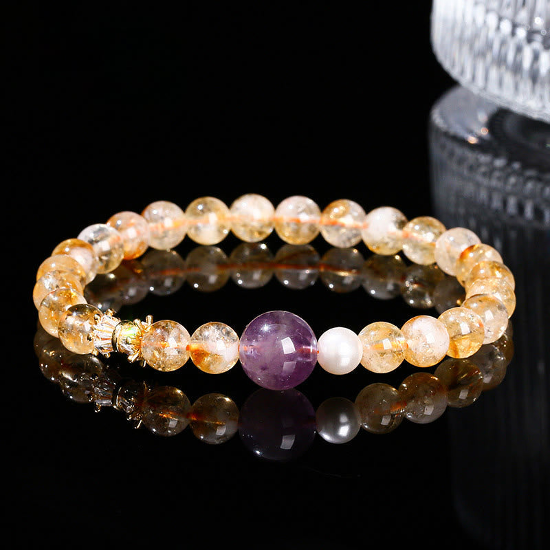 Nimara Ritual Natural Citrine Amethyst Prosperity Bracelet