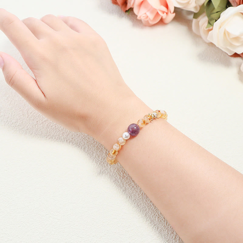 Nimara Ritual Natural Citrine Amethyst Prosperity Bracelet