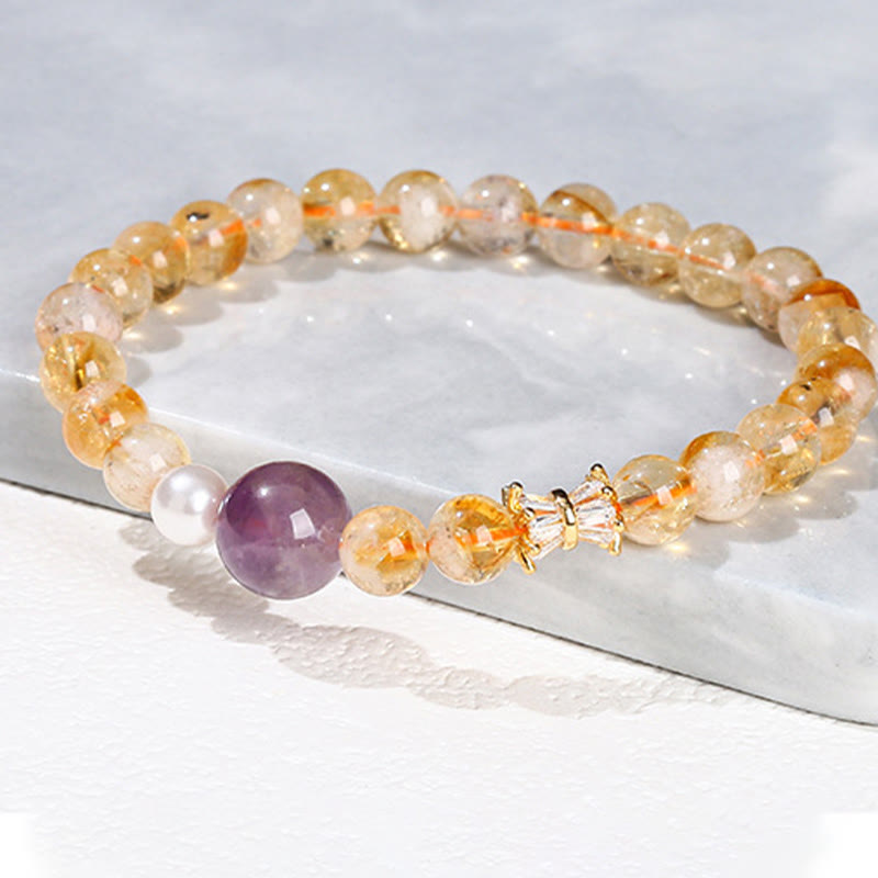 Nimara Ritual Natural Citrine Amethyst Prosperity Bracelet