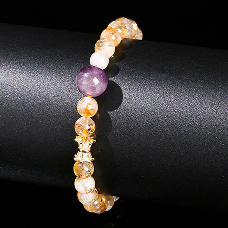 Nimara Ritual Natural Citrine Amethyst Prosperity Bracelet